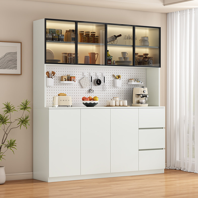 蜂窝铝餐边柜一体靠墙高柜现代简约客厅酒柜咖啡茶水柜厨房储物柜