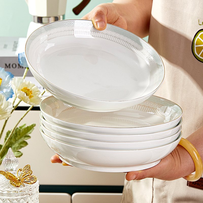 优尊陶瓷北欧风家用可微波菜盘