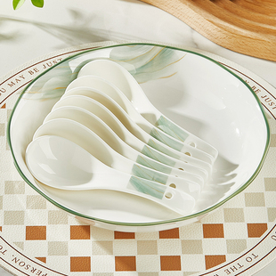 陶瓷大小汤勺家用2026新款 釉下彩餐具小调羹盛汤喝汤勺子喝粥汤匙