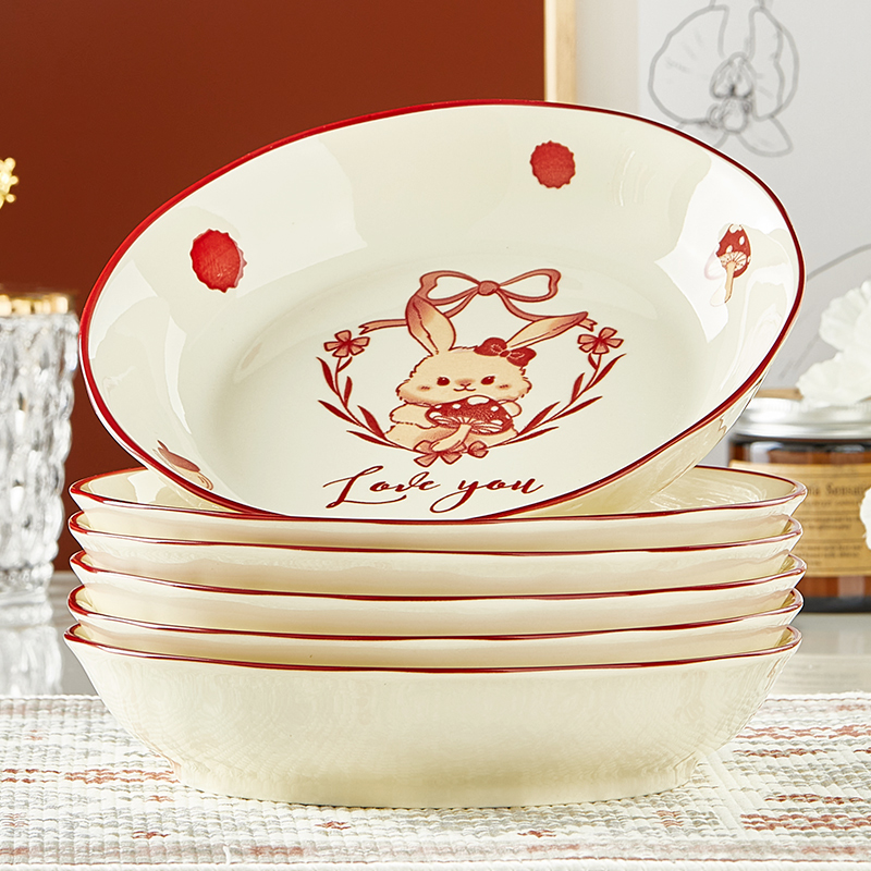 优尊陶瓷加厚陶瓷菜盘