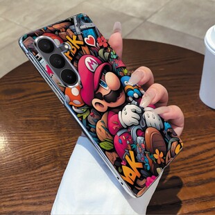 尾火虎适用于三星ztriFold手机壳折叠屏皮纹油画玛丽个性创意英伦风欧美潮男时尚zfold7/w26/zfold5/w24/w23