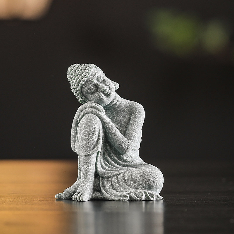 中式如来佛人物摆件禅意佛像坐佛家居桌面茶宠盆栽鱼缸造景装饰品