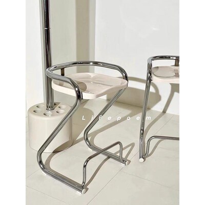 Lifepoem中古风奶油吧椅彩色马卡龙小户型ins咖啡厅摄影高脚椅