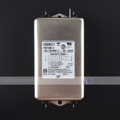 10EMC1 F8128 1-6609037-3 Corcom 10A 抗干扰跑步机UL VDE滤波器