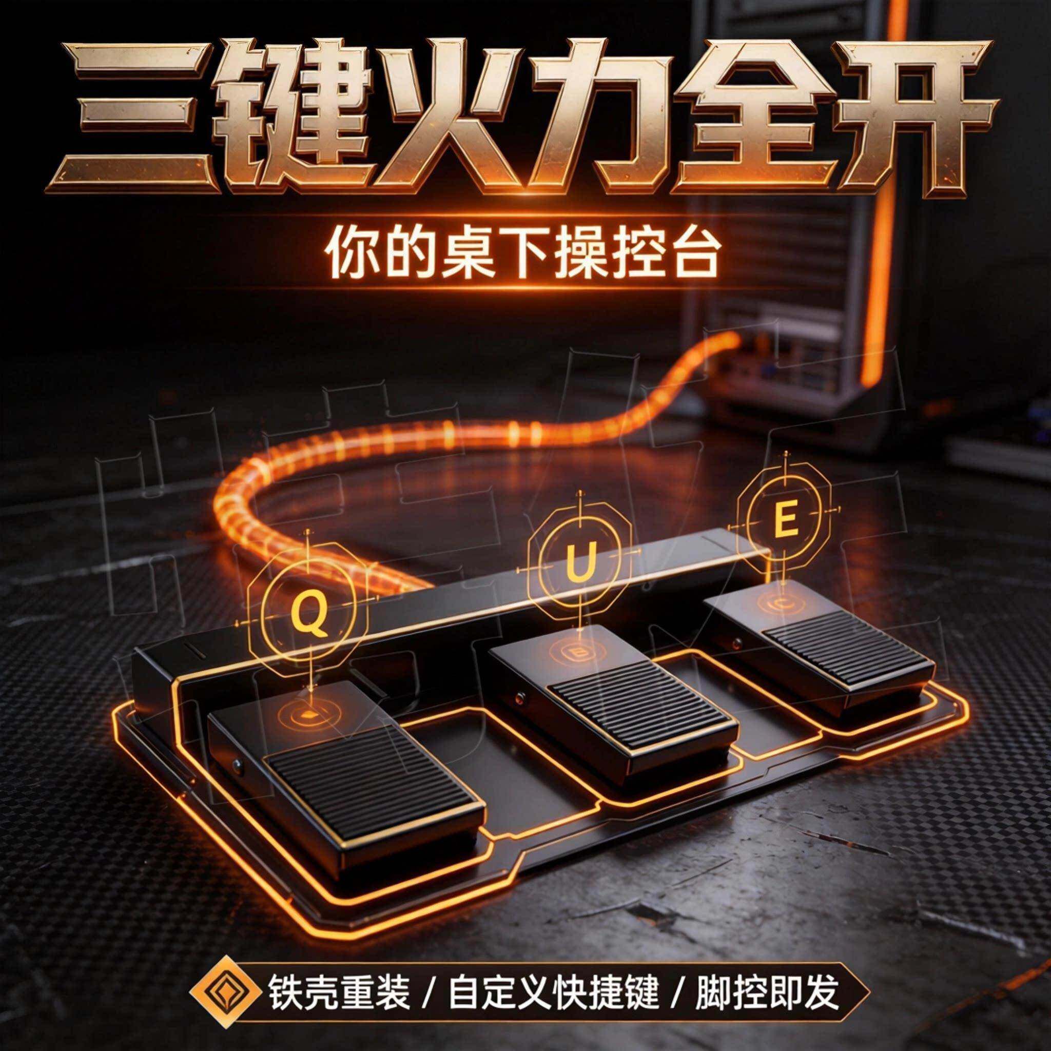 三角洲爆闪U键脚踏二位三位四位USB脚踏开关即插即用游戏脚踩按键