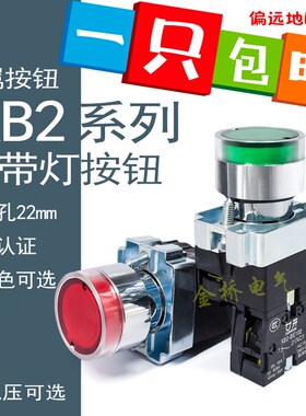 金属带灯按钮开关 XB2-BW31M1C BW3361 AC220V ZB2-BE101C 一常开