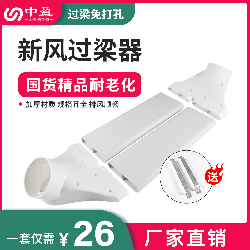 ABS新风过梁器扁管过梁弯弯头扁管室内新风系统横梁过渡免打孔