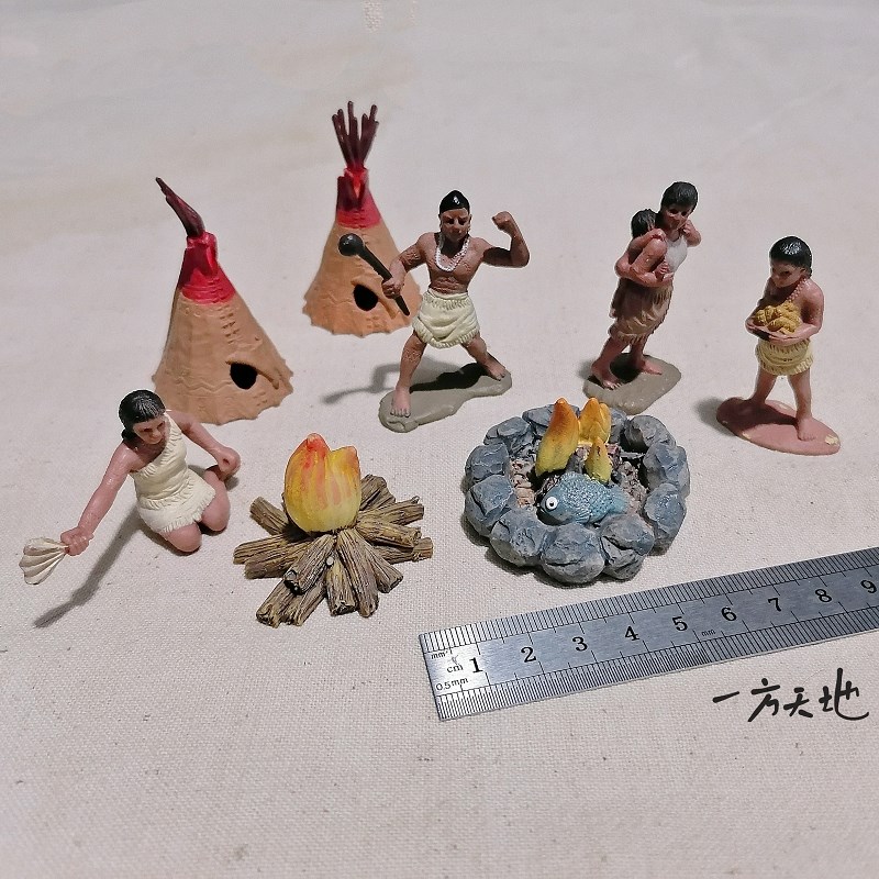 场景模型仿真微缩迷你小原始野人篝火微景沙盘道具造景装饰摆件