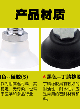 PS-20F妙德真空吸盘PS-10-15-20-25-30-35-40-50M-N丁晴橡胶S吸嘴