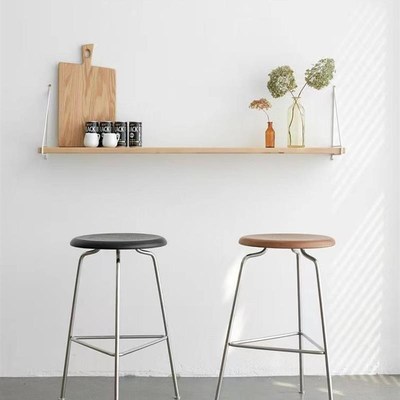 极简现代酒店咖啡店酒吧吧台椅高脚蚂蚁北欧日式家用实木凳椅餐椅