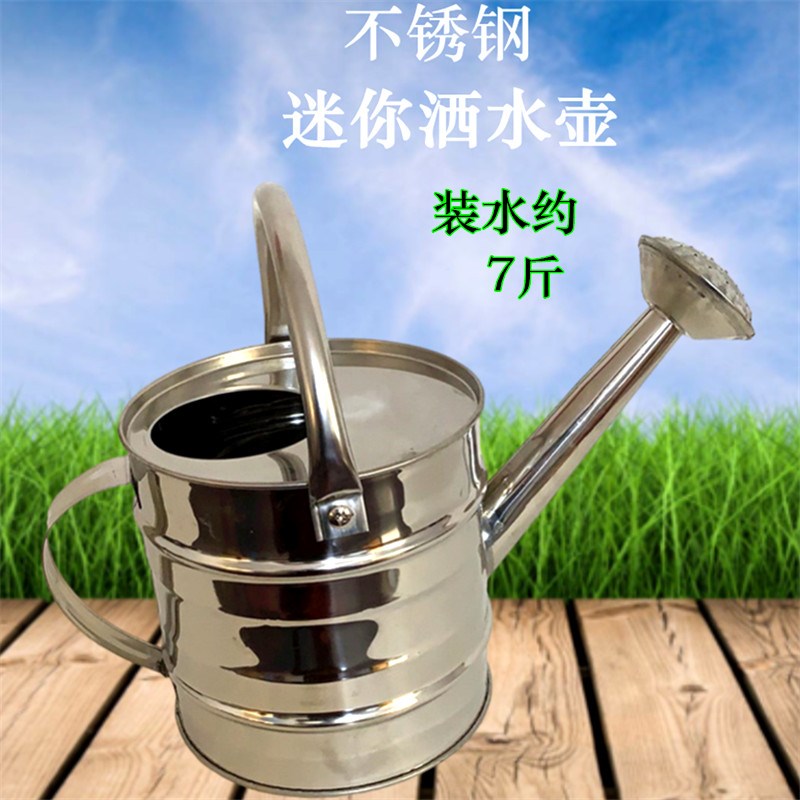 不锈钢洒水壶加厚复古式白铁皮洒水壶喷水壶浇花浇菜壶喷壶浇水壶
