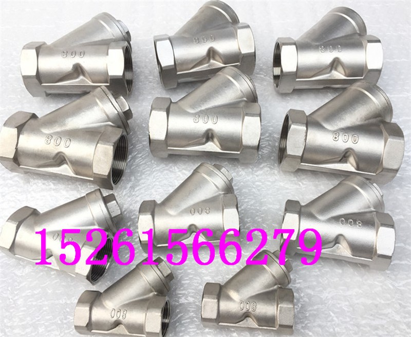 304丝扣口Y型过滤器 15 20 25 32 40 50 65 80不锈钢螺纹过滤器阀