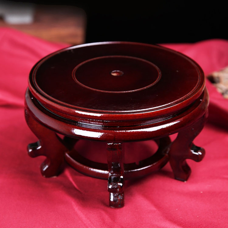 泡茶水桶专用底座26CM实木托架圆形家用功夫茶台几储装接打水方便