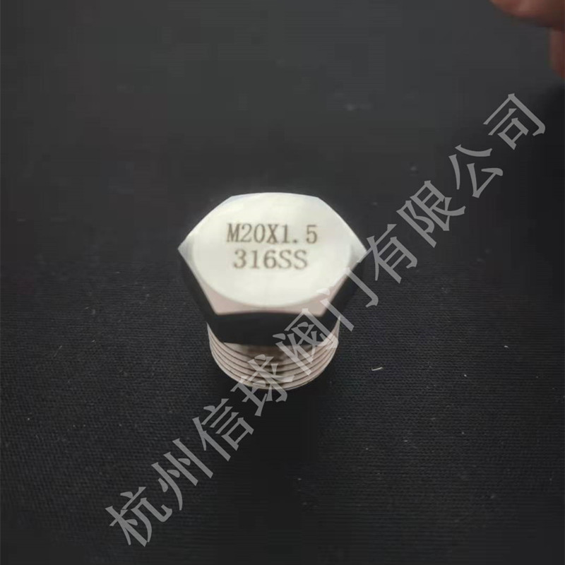 不锈钢304/316外丝堵头外螺纹公制堵头M20*1.5六角实心封头堵盖板