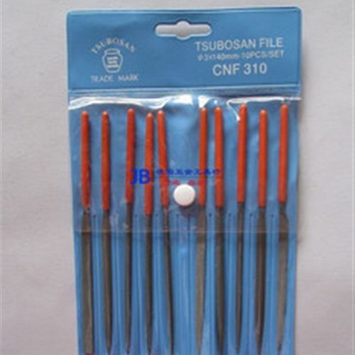 中日合资 壶三TSUBOSAN 3*140mm 10支套装 塑柄整形锉 CNF310