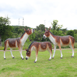 仿真动物毛驴摆件玻璃钢雕塑户外园林景区农场景观草坪景观观小品