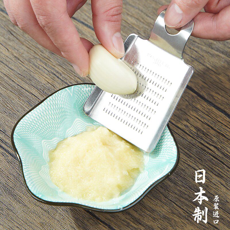 日本进口山葵研磨板芥末姜蓉蒜末磨姜蒜泥神器不锈钢磨蒜器搓蒜器
