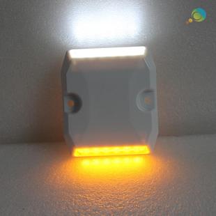 隧道铸铝有源道钉24V接电诱导灯黄白同步闪烁警示灯电光标轮廓标