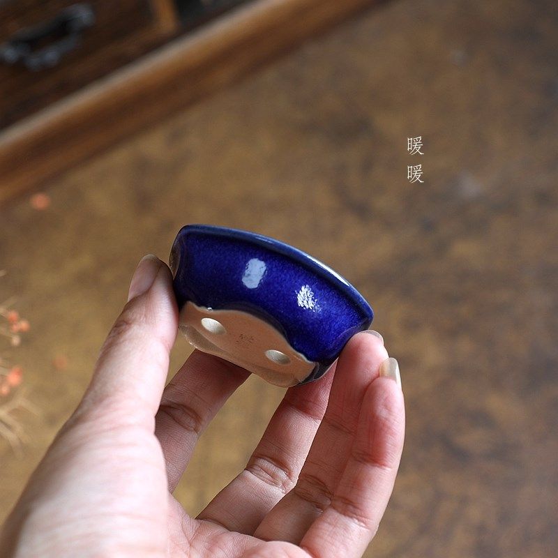 QS21#平行拇指椭圆/蓝色暖暖精选花盆微型迷你釉盆绿植盆景花,童鞋/婴儿鞋/亲子鞋,量脚器,淘宝优惠券,粉丝福利购,淘宝优惠卷