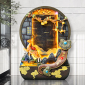 中式 饰乔迁节日送礼 水幕墙屏风循环流水喷泉落地风水轮摆件庭院装