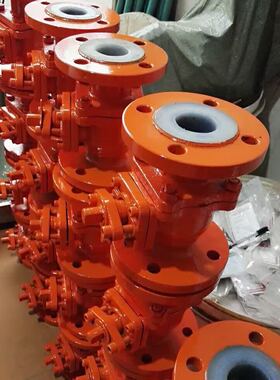 手动衬四氟球阀Q41F46-16C铸钢衬氟球阀DN25 32 40 50 65 80 100