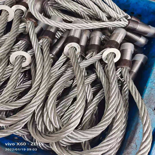 电梯专用钢丝绳建筑PC吊绳钢丝绳吊具钢丝绳带螺纹起吊套绳M20