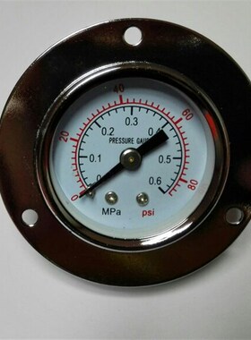 昆山压力表 轴向背出式带边压力表 直径40mm压力0.6mpa 螺纹m10x1