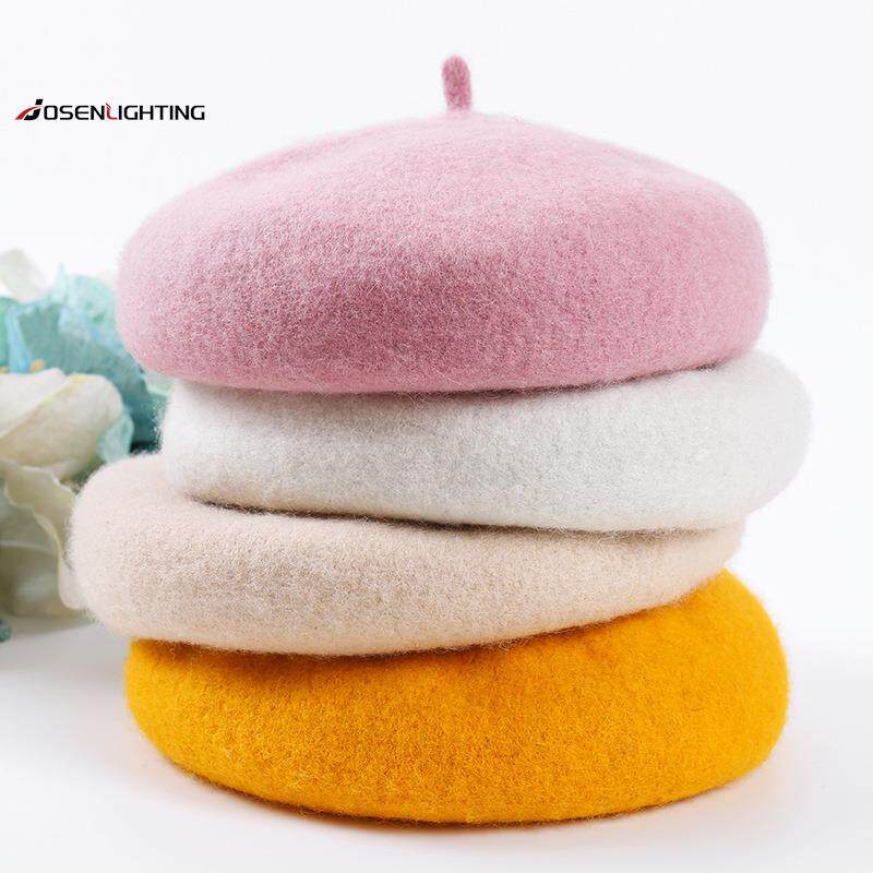 秋冬季新款贝雷帽韩版蘑菇女士帽子透气南瓜帽仿羊毛呢画家帽