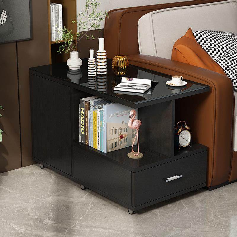 厂家直销特价简约客厅沙发扶手边几带轮 可移动边柜 钢化玻璃桌面,住宅家具,可移动边柜,淘宝优惠券,粉丝福利购,淘宝优惠卷