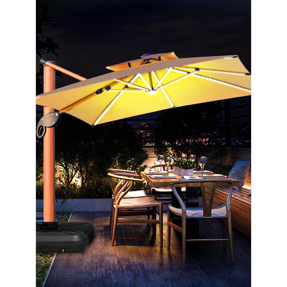 户外遮阳伞庭院太阳能与Led灯户外罗马伞屋露台花园大太阳伞,住宅家具,遮阳伞,淘宝优惠券,粉丝福利购,淘宝优惠卷