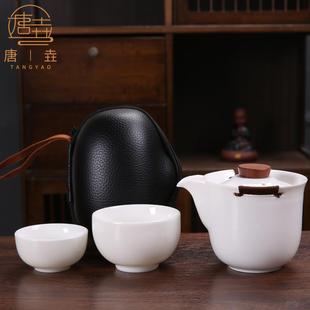33N羊脂玉德化白瓷手抓壶盖碗泡茶碗防烫大号300ml茶壶家用旅行办