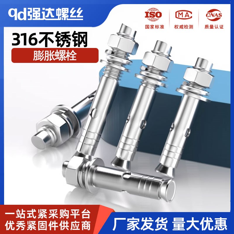 316不锈钢膨胀螺丝螺栓螺钉壁虎拉爆墙用空调用 M6M8M10M12M14M16