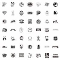 120 anti-metal brushed personalized stickers, non-repetitive black and white retro simple luggage, skateboard, motorcycle, notebook, waterproof DIY decorative helmet, water cup, coffee cup, no trace, no glue stickers thumbnail 2