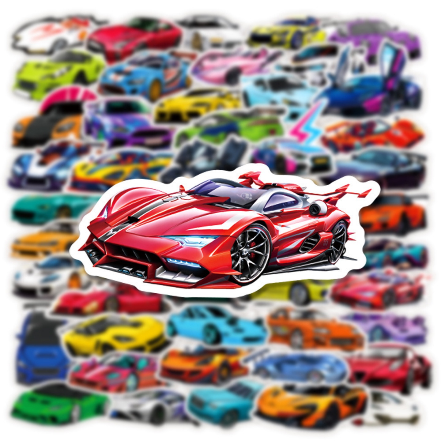 100张汽车跑车总动员儿童文具贴