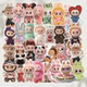 100张新款 拉布布labubu贴纸ins风可爱卡通创意装 饰行李箱手账滑板冰箱头盔吉他防水无痕不留胶贴画