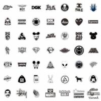120 anti-metal brushed personalized stickers, non-repetitive black and white retro simple luggage, skateboard, motorcycle, notebook, waterproof DIY decorative helmet, water cup, coffee cup, no trace, no glue stickers thumbnail 3