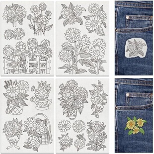 A4环保无异味可溶解自粘水溶背胶无纺布可DIY刺绣水溶布水溶纸花卉打印图案背胶自粘水溶无纺布贴可批发定制