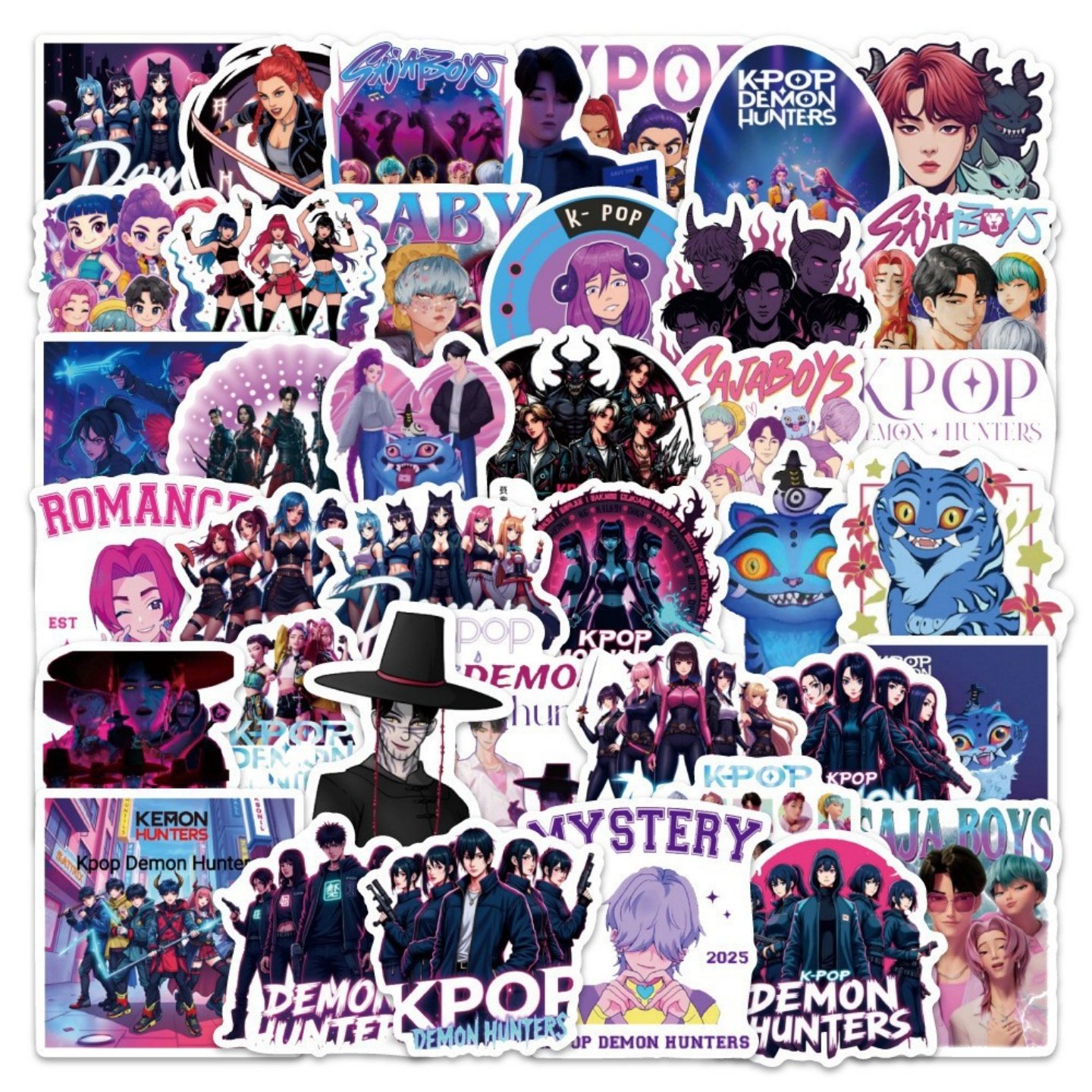 50张动漫韩国风KPOP猎魔女团贴纸