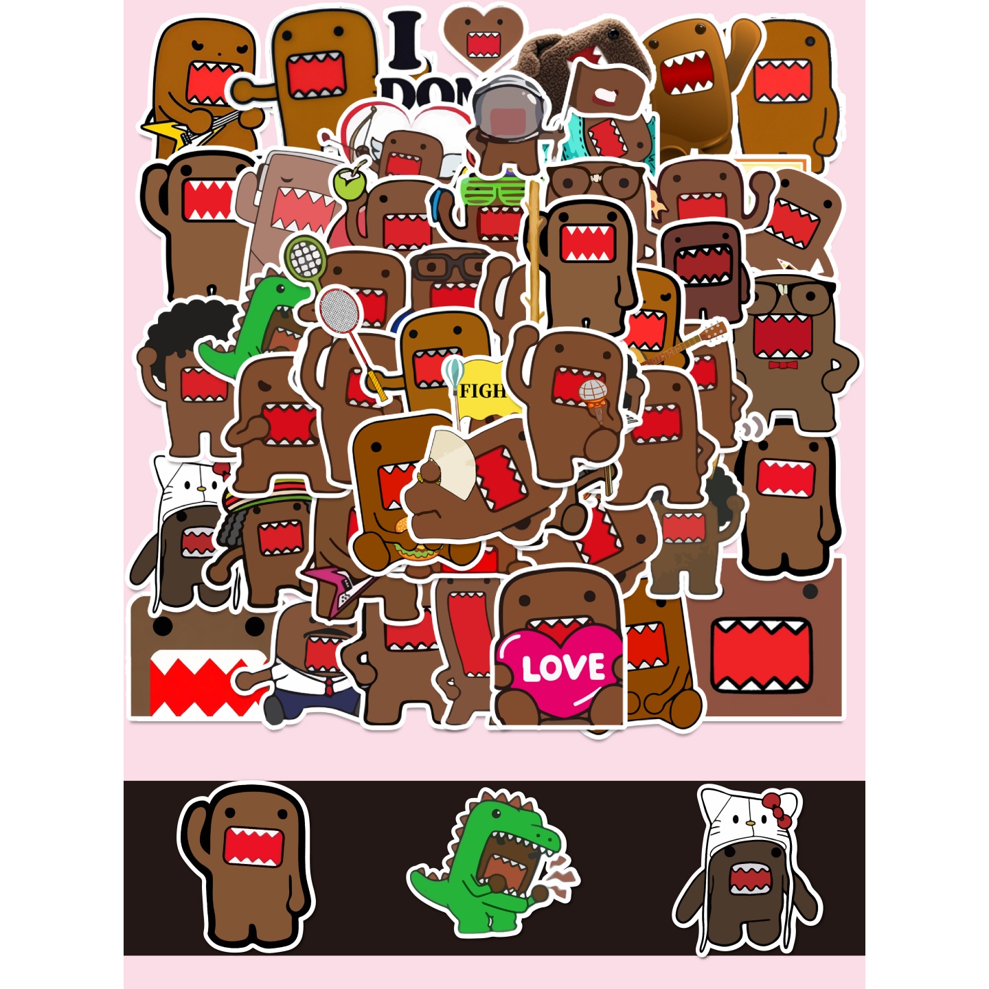 50张卡通动漫可爱DOMO贴纸