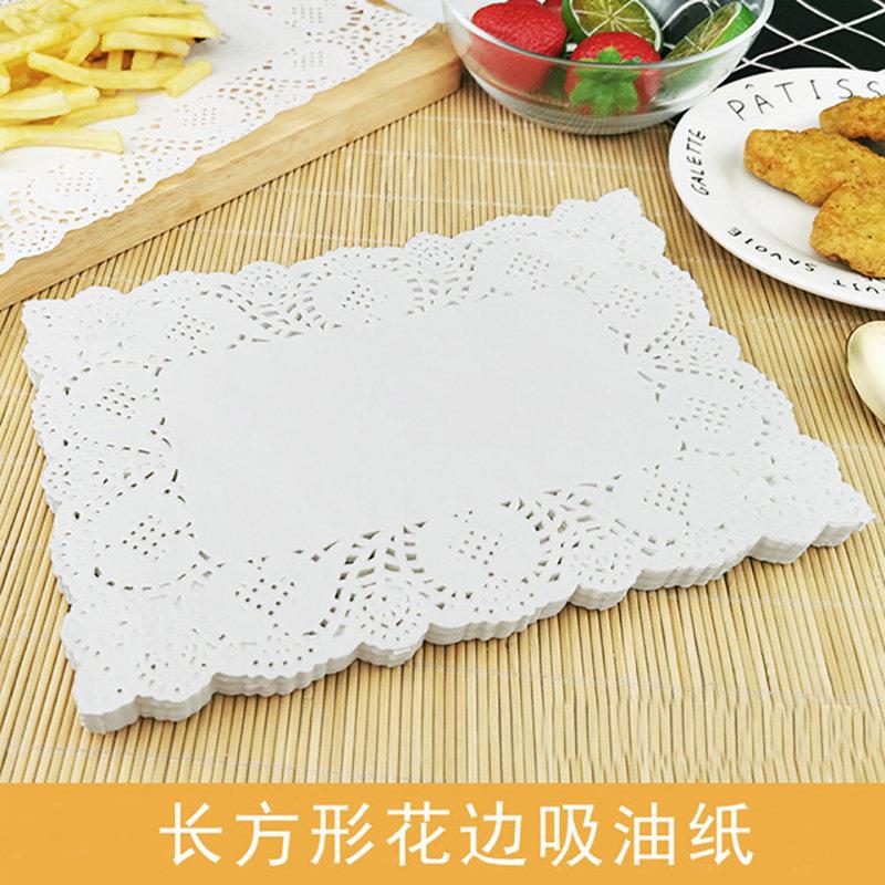长方形花底纸吸油纸烘焙纸蛋糕花边纸厨房油炸食品点心去油纸垫