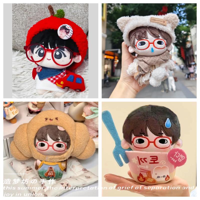 TF登陆少年苏新皓课代饼娃衣10cm棉花娃娃海星体衣服配饰头套着替