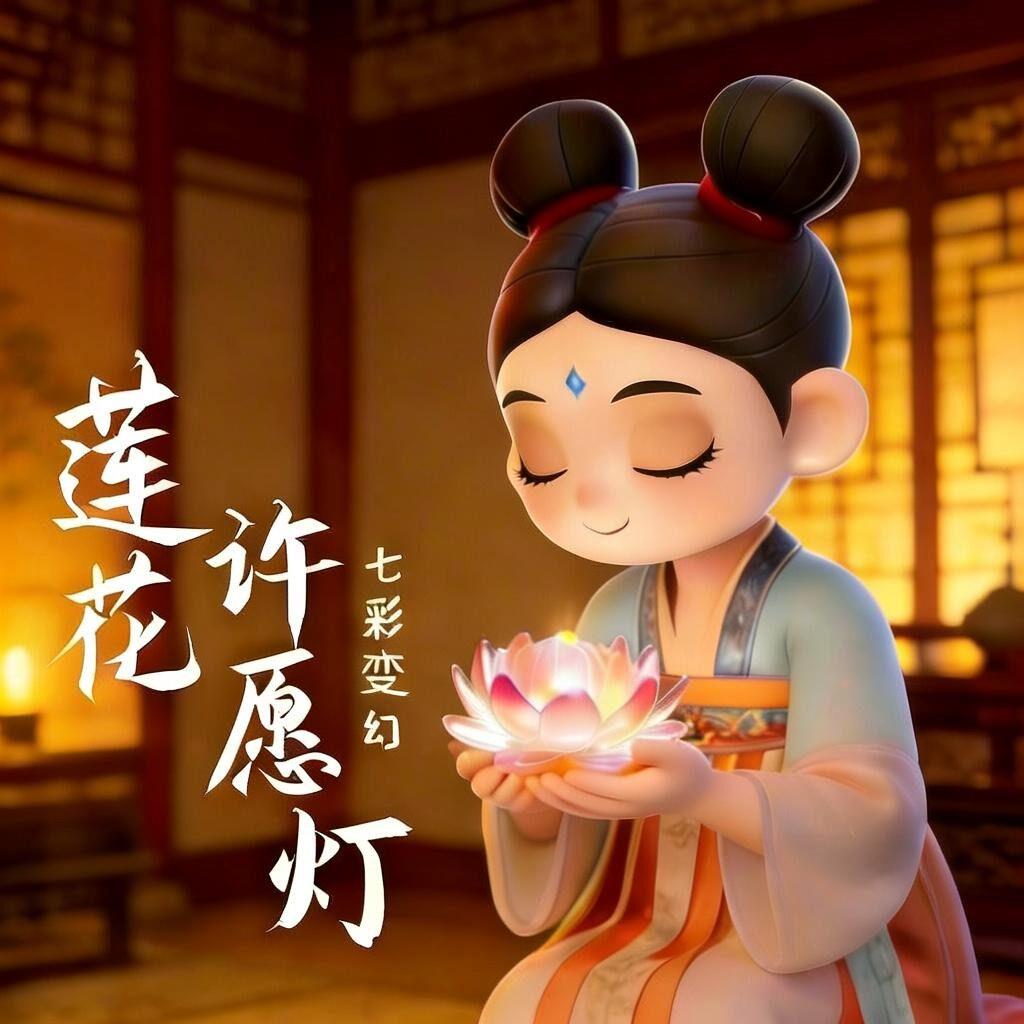手捧莲花灯七彩供佛灯佛供灯许愿灯佛前神台佛堂灯荷花灯长明灯