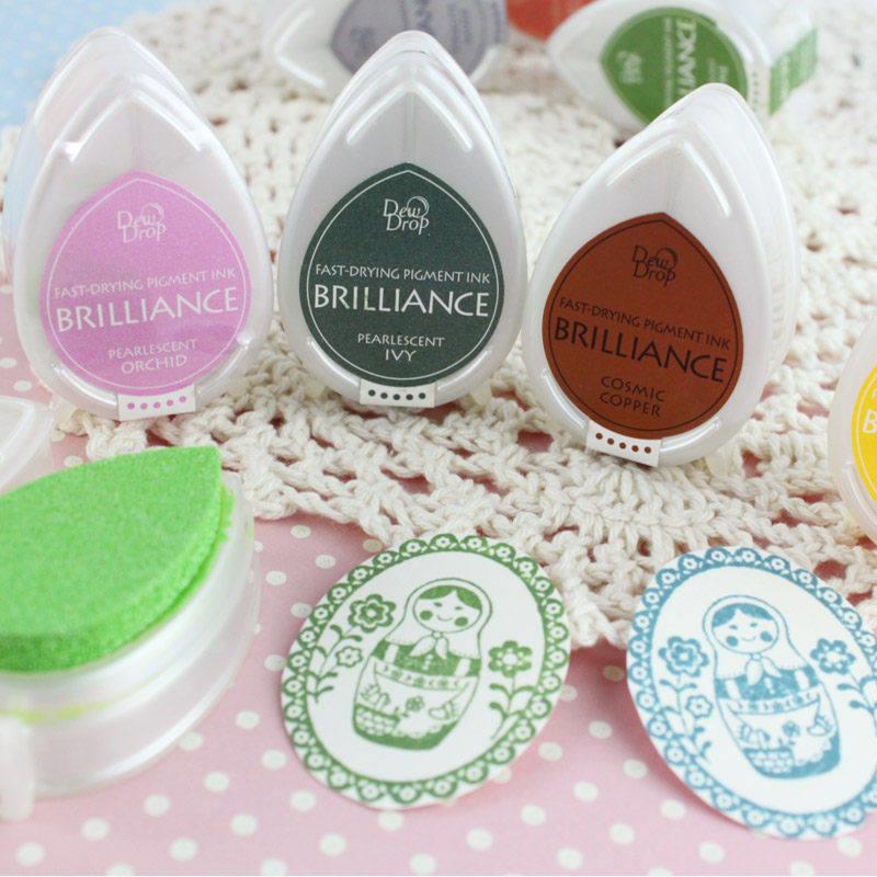 Tsukineko BD月猫水滴珠光印台橡皮章印泥手帐印泥纸艺手工用印台