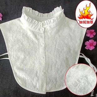 冬季羽绒服防脏护领绒布神器可拆卸羽绒服防脏领子螺纹布料保护套