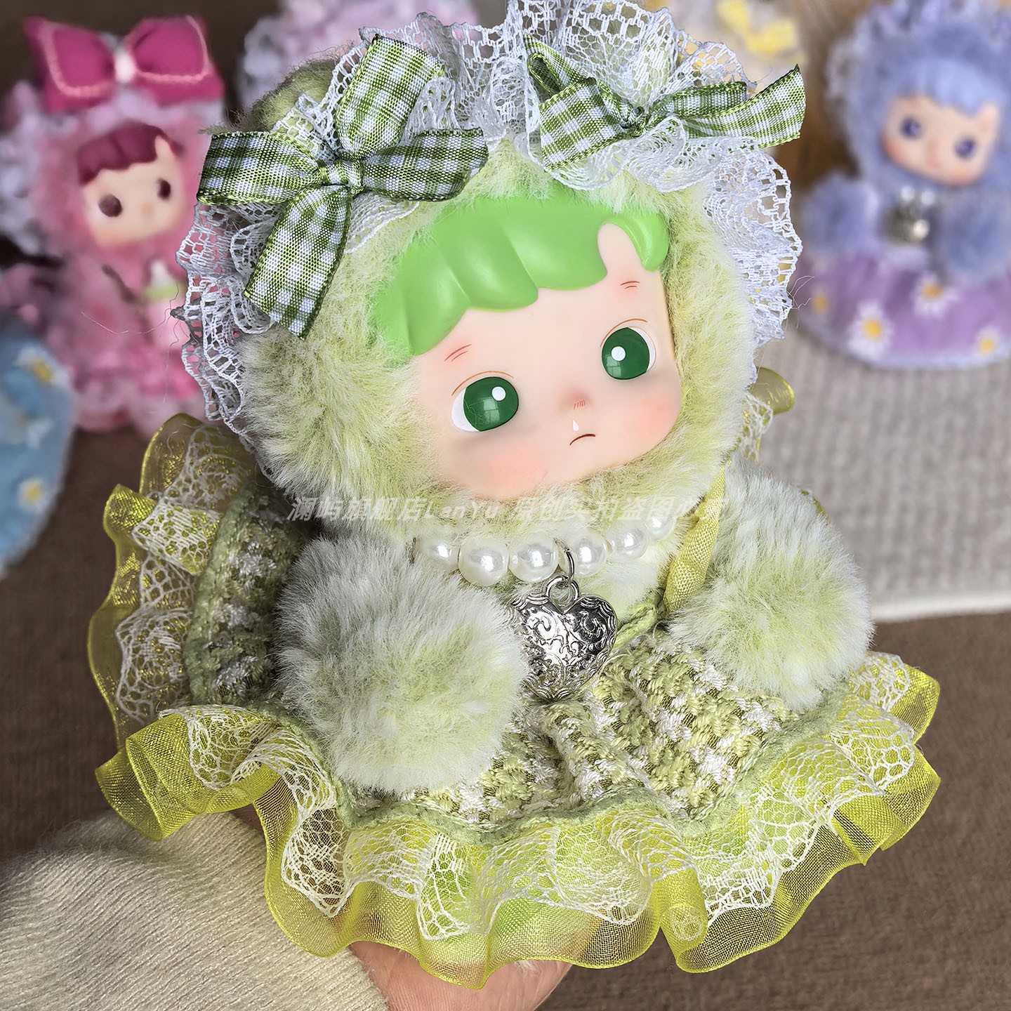 绿色青苹果软糖娃衣连衣裙套装