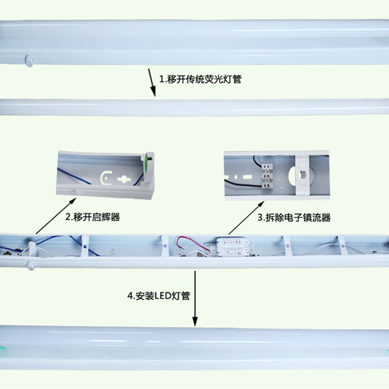 LED日光灯管 T8光管1.5米led灯管24W条形T8铝塑灯管1.2米日光灯