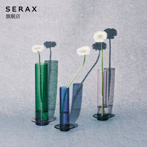 比利时Serax 透明玻璃花瓶桌面摆件彩色水培瓶家居装饰品