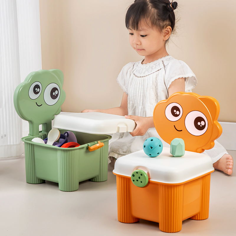 儿童卡通收纳凳子储物凳可坐家用小凳子换鞋凳幼儿园玩具收纳箱盒
