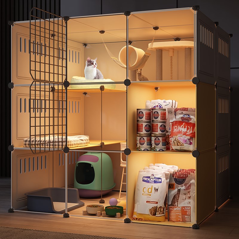 猫笼子超大自由空间家用室内猫别墅猫柜窝厕所猫砂盆非猫爬架一体