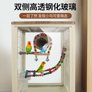 玻璃大号豪华生态家用别墅 鸟笼鹦鹉笼子虎皮牡丹玄凤八哥鸟笼新款